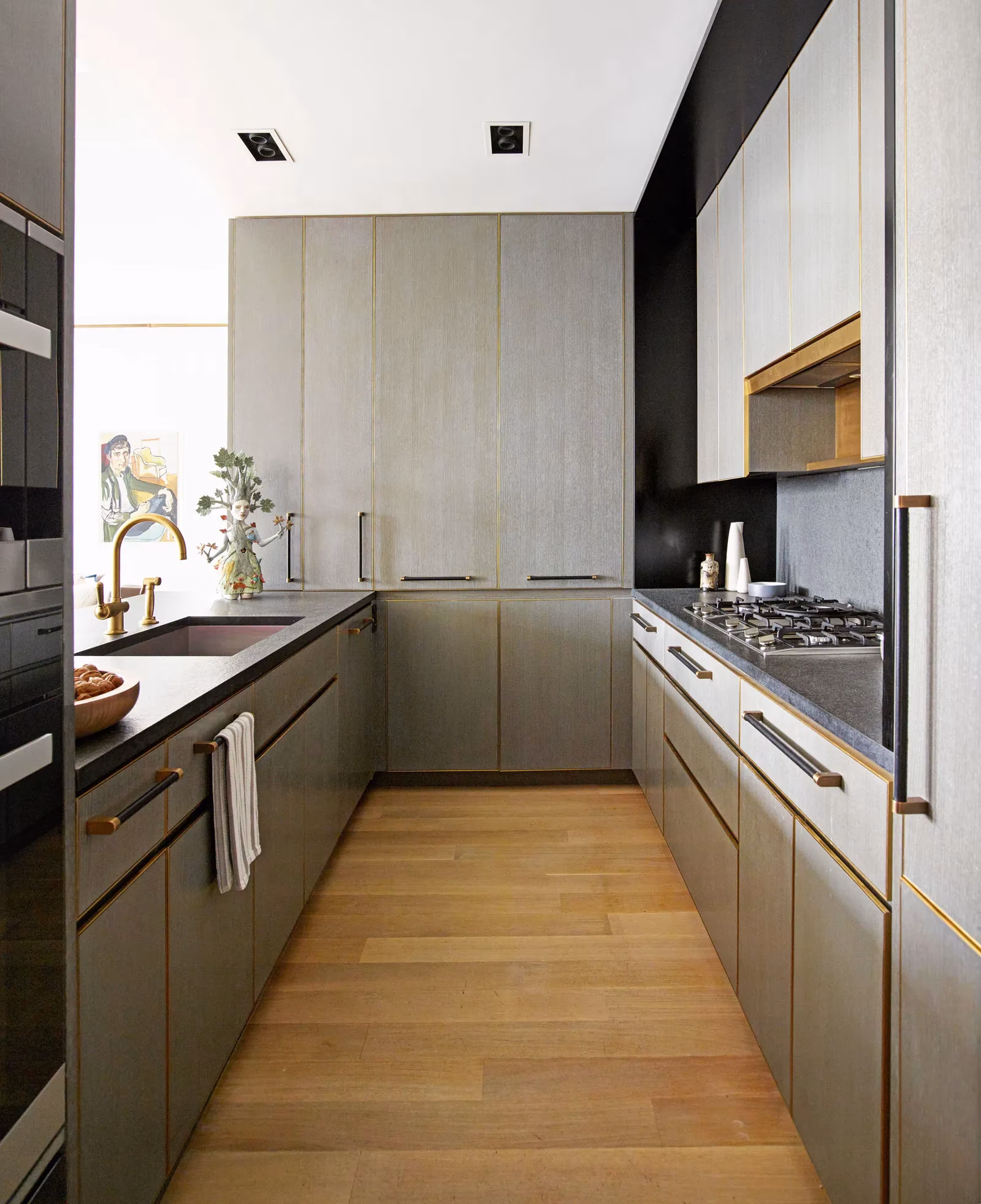 A modern luxury galley kitchen layout, a testament to contemporary efficiency and style.