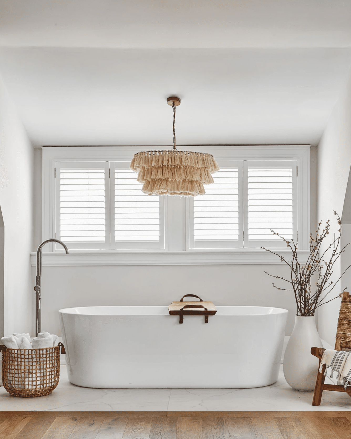 A bathroom that exemplifies tranquility with its spa-inspired elements.