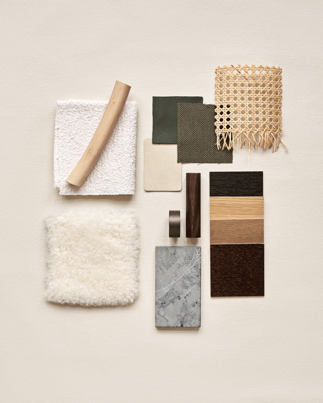 A spectrum of material samples, each telling a different story of style and function.