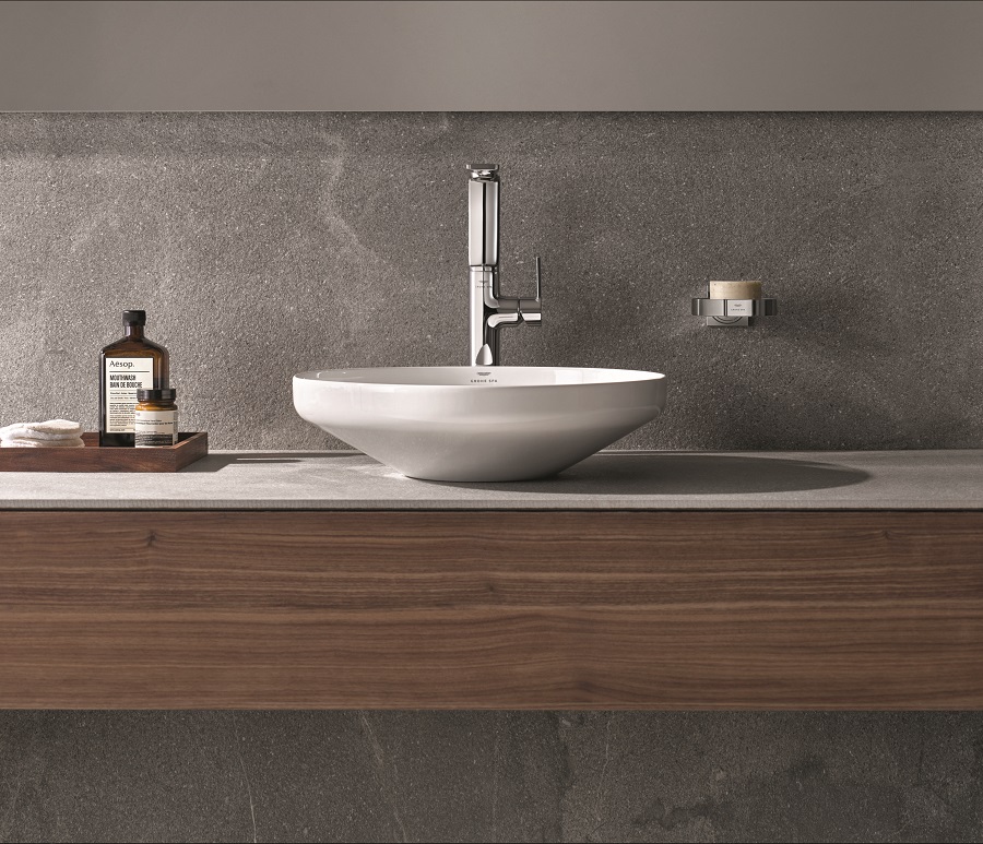 Grohe's modern faucet designs that resonate with contemporary luxury interiors.