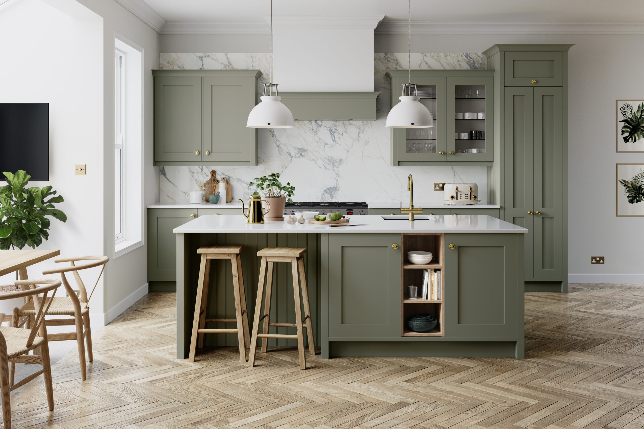 A personalized countertop solution showcasing hidden compartments for sleek, efficient storage.