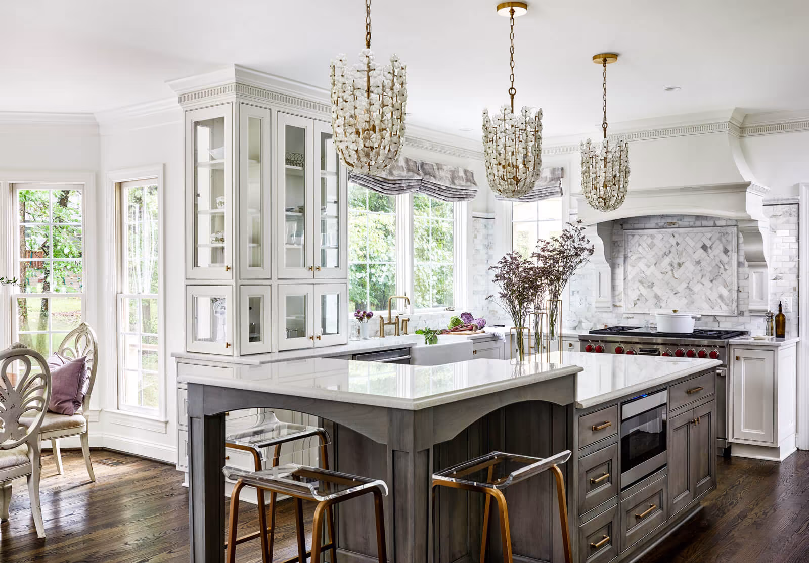 A sleek, modern kitchen island featuring high-end finishes and sophisticated design.