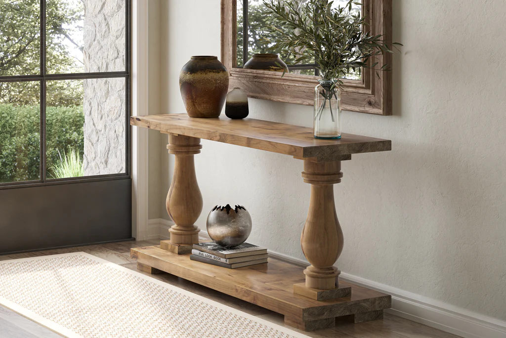 Warmth and Elegance: Natural Wood Finish Entryway
