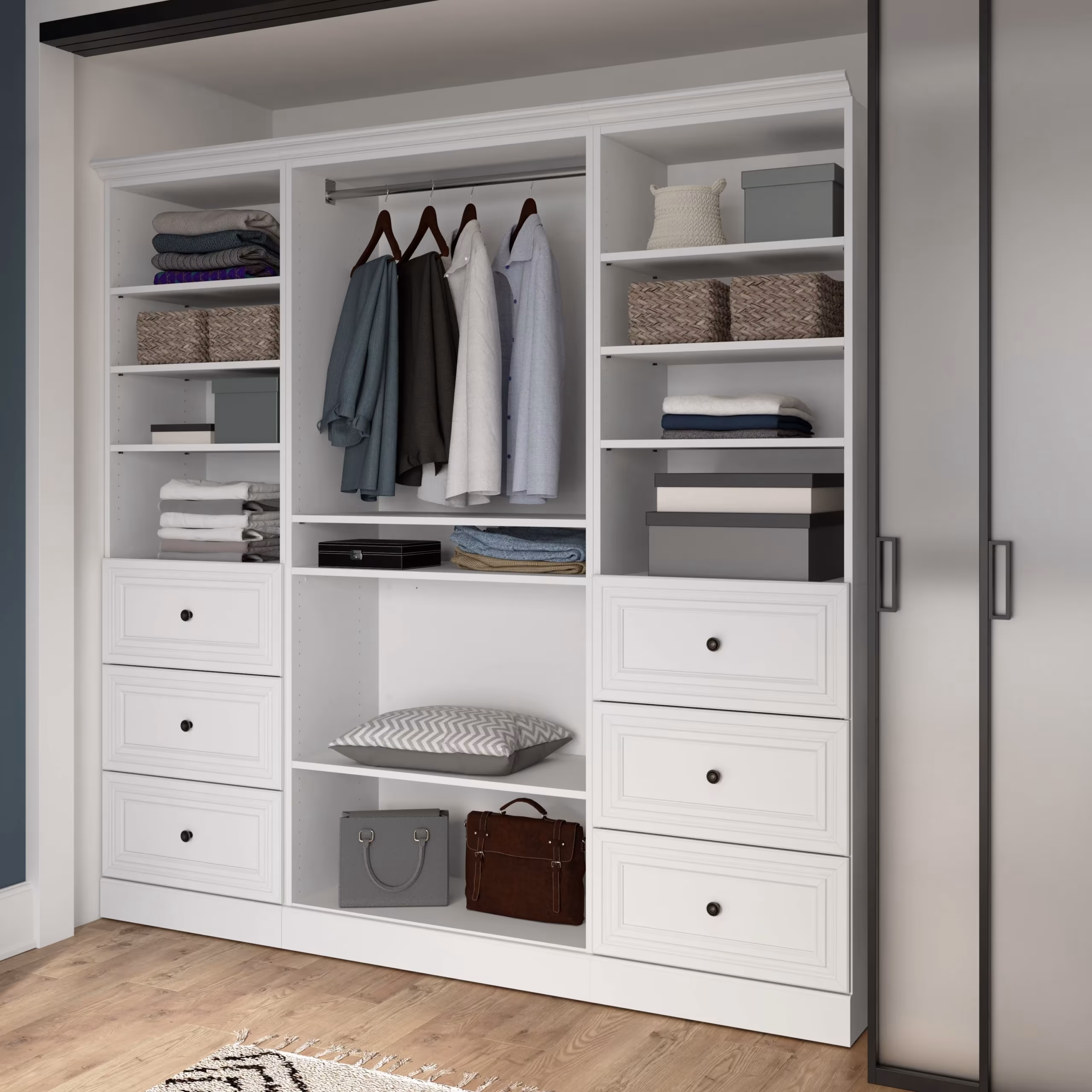 Organized luxury: A custom closet solution enhancing a classic revival home.