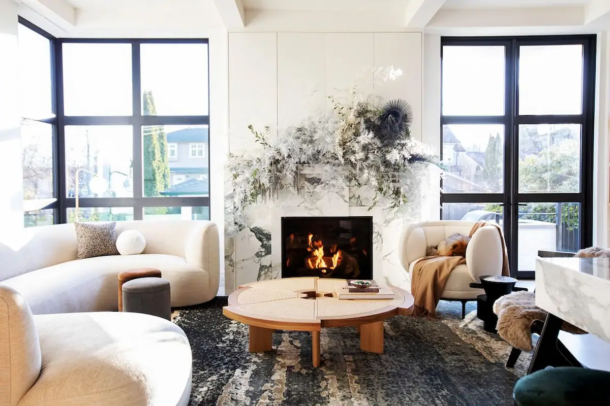 Discover how modern design integrates functionality with elegance in this open concept living space, maximizing both comfort and utility.