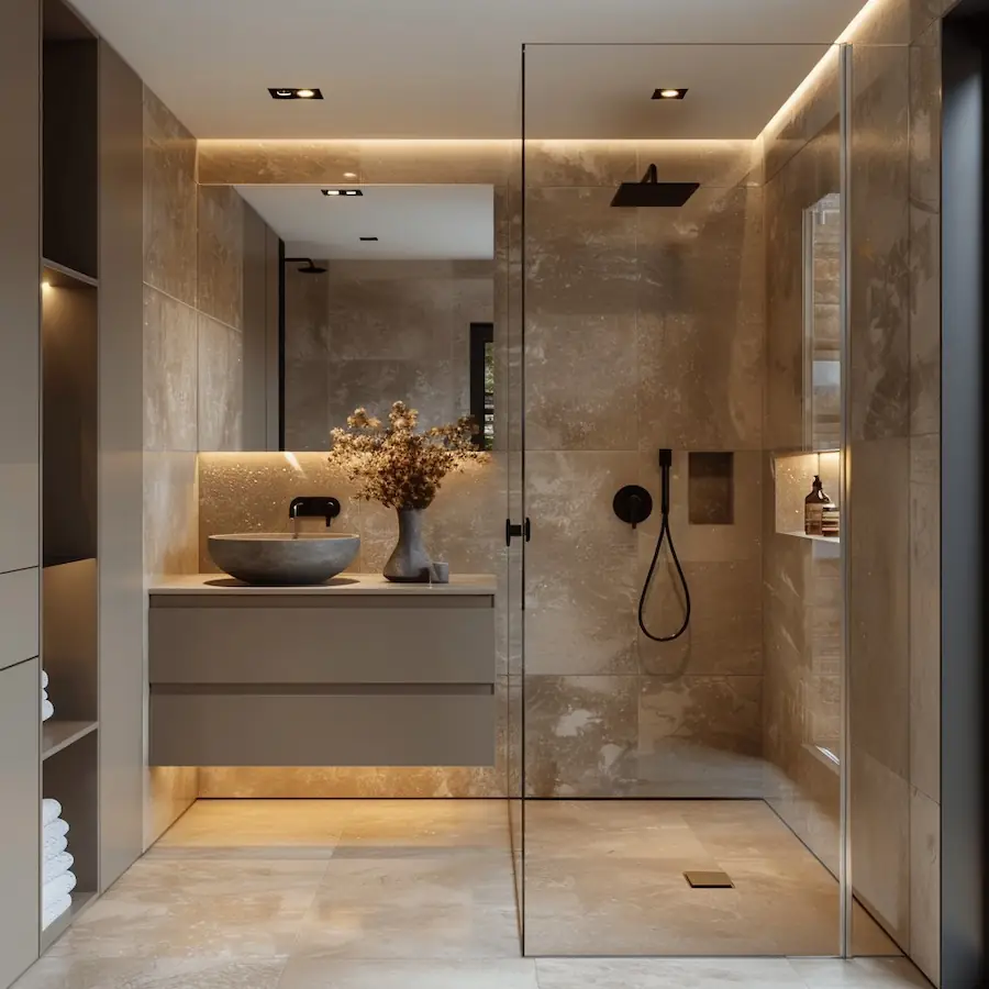 Elegant simplicity in a high-end contemporary bathroom.