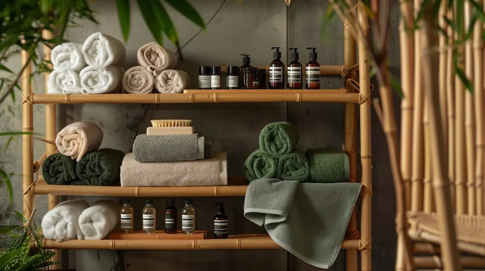 Sleek and sustainable eco-friendly bathroom technologies in a modern setting.