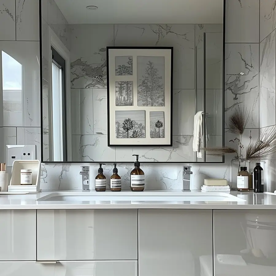 Selecting the right materials for a contemporary bathroom remodel.