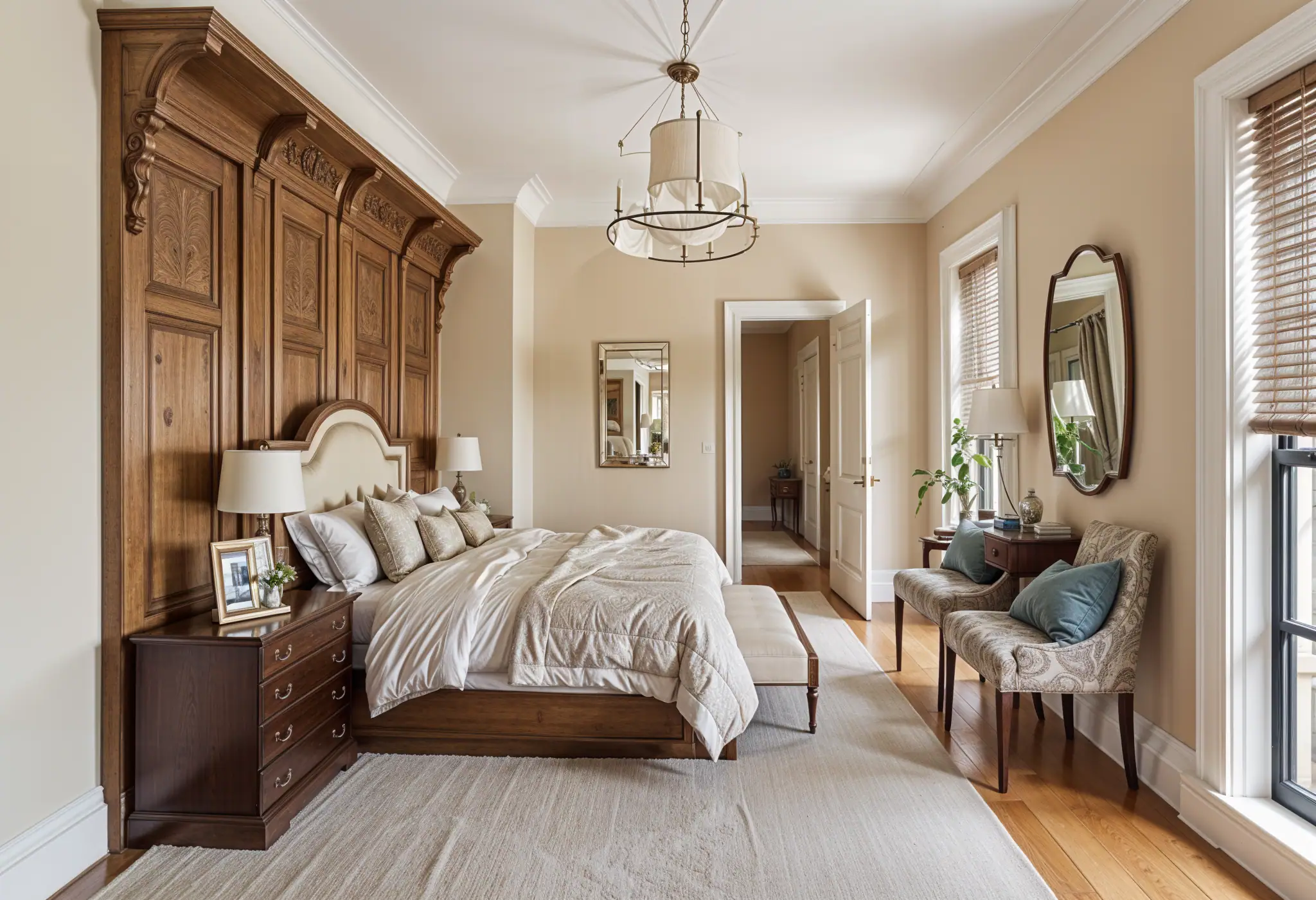 Restored historical millwork in a Manhattan home, blending old-world charm with modern functionality.