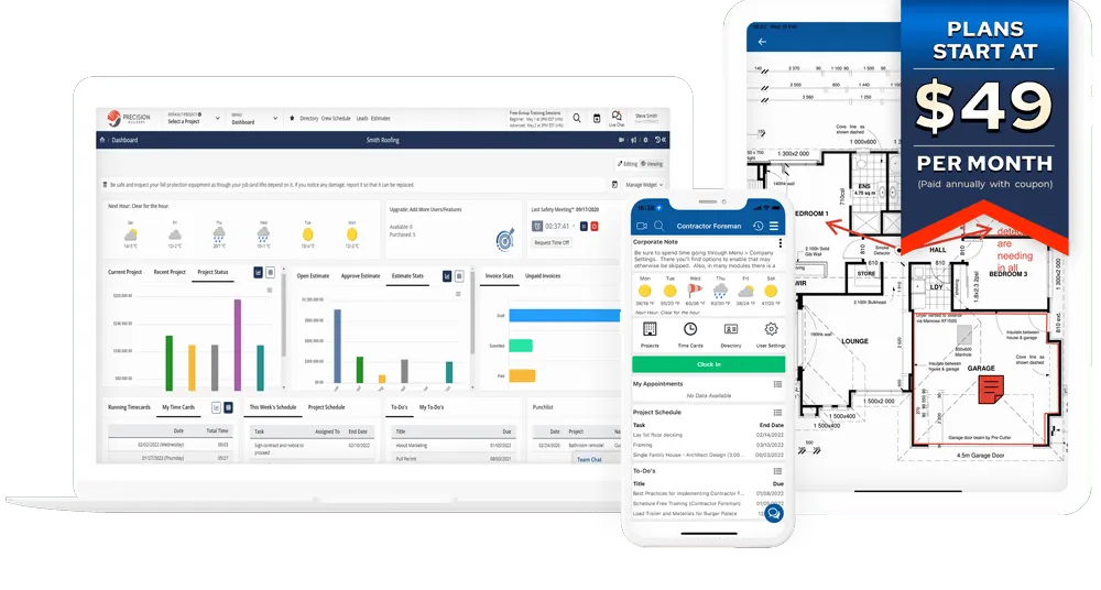 Contractor Foreman’s resource tracking tool enables efficient monitoring of equipment and labor usage on-site.