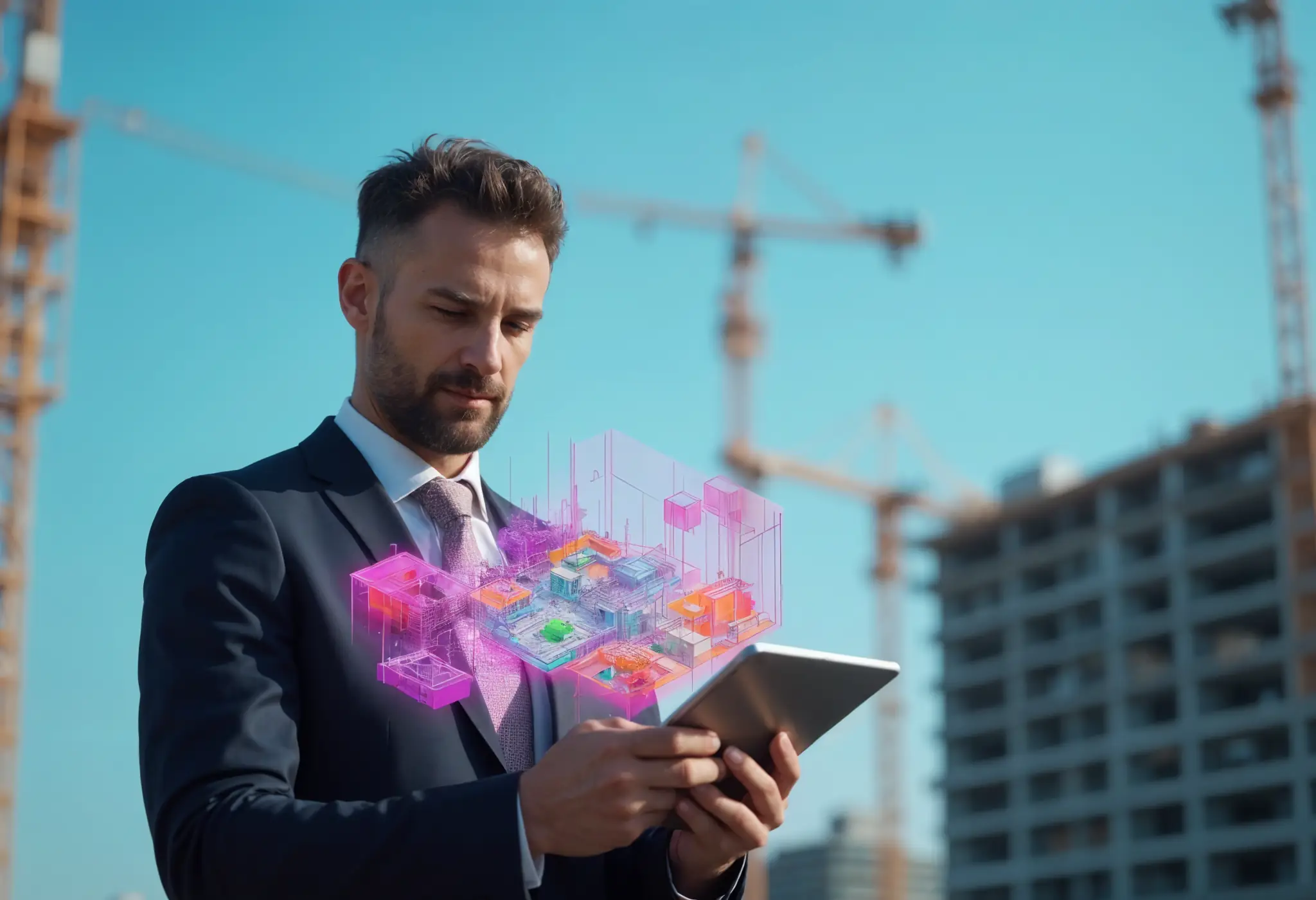 BIM software in use at a Manhattan construction site.