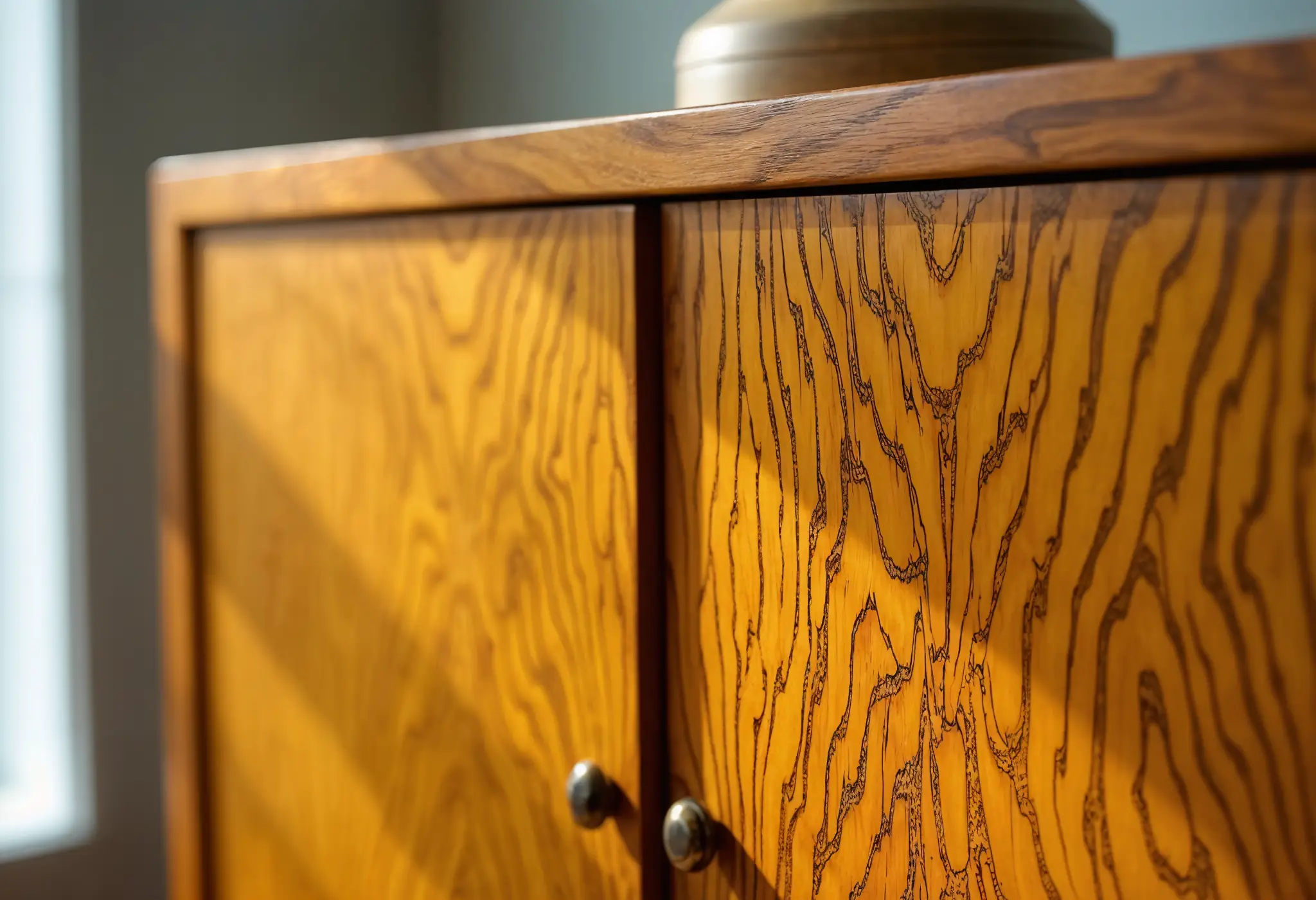 Exotic Zebrawood adds a unique touch to high-end furniture with its distinctive grain.