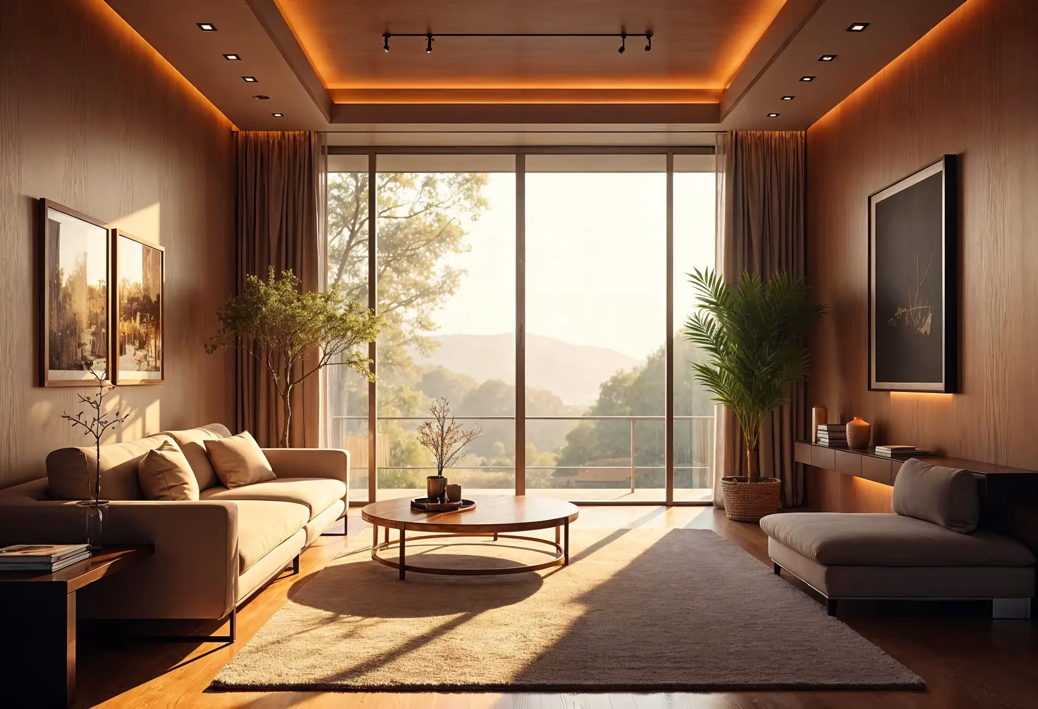 Virtual reality simulation showing how different lighting scenarios look in a Manhattan home renovation.