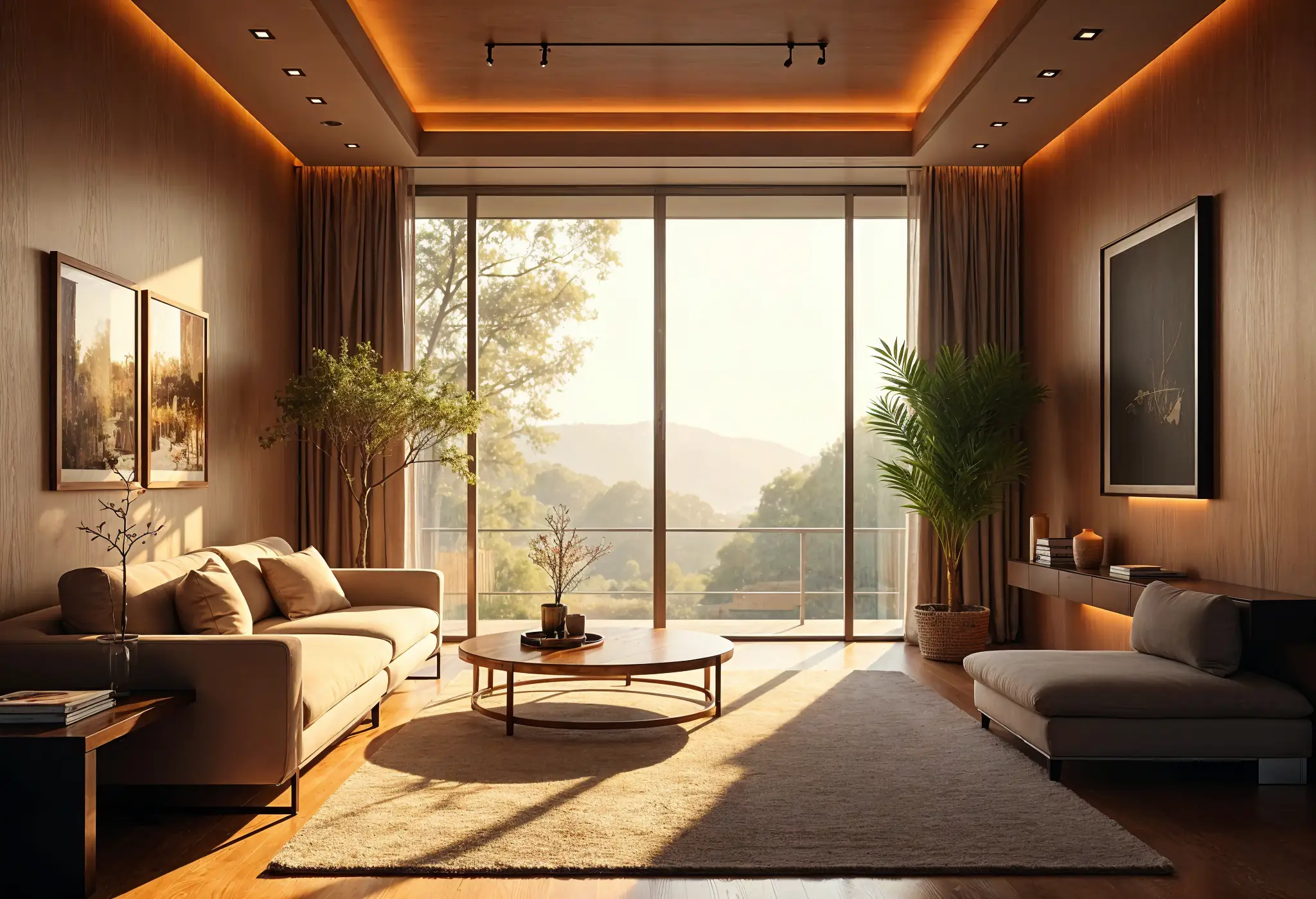 Virtual reality simulation showing how different lighting scenarios look in a Manhattan home renovation.