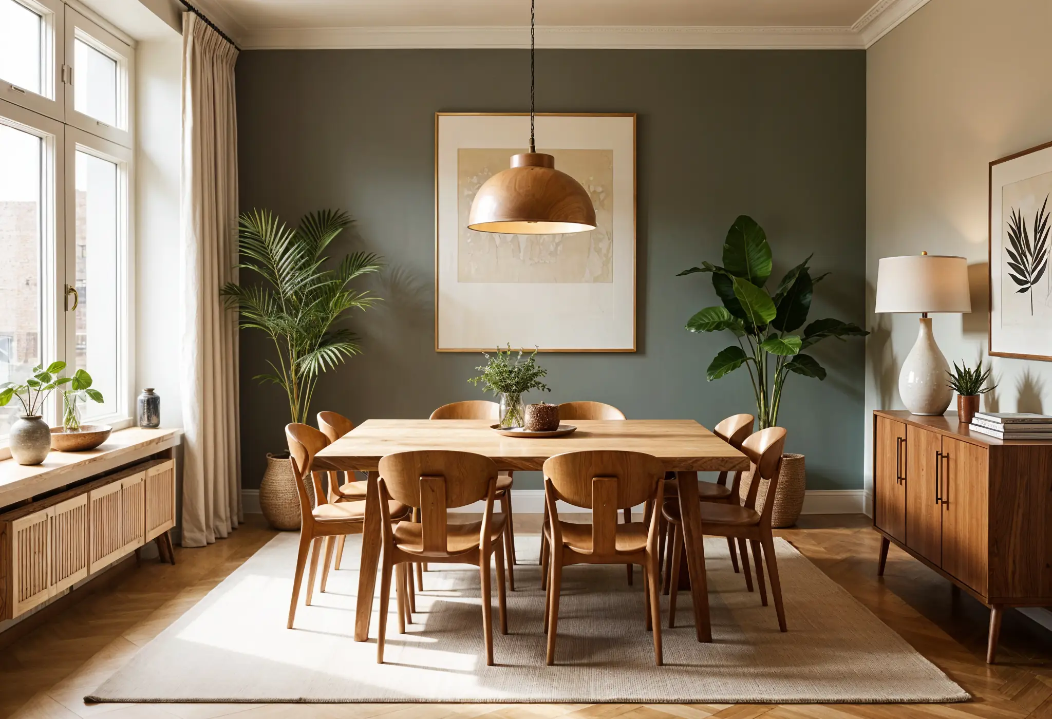 NYC artisan-made decor in sustainable Manhattan dining room