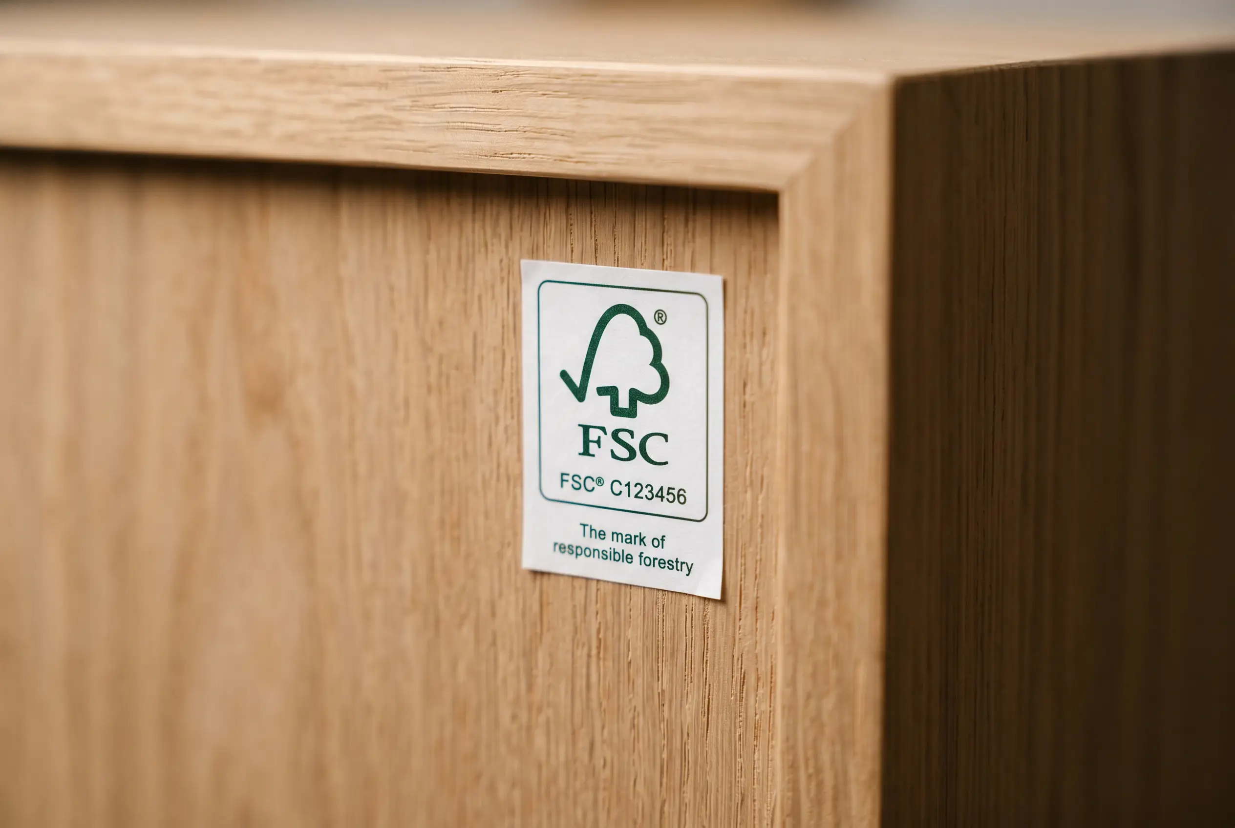 fsc chain of custody certification label certified wood cabinets